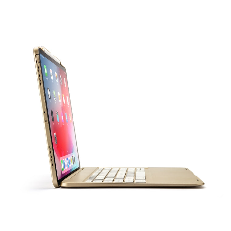 F129S ABS Colorful Backlit Bluetooth Keyboard Tablet Case for iPad Pro 12.9 inch ï¼ˆ2018ï¼‰, with Pen Slot