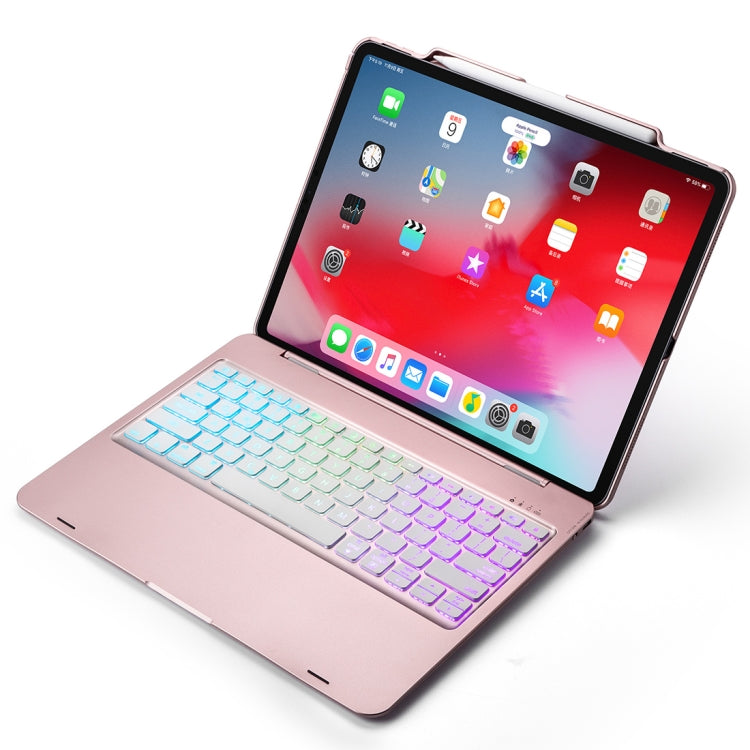 F129S ABS Colorful Backlit Bluetooth Keyboard Tablet Case for iPad Pro 12.9 inch ï¼ˆ2018ï¼‰, with Pen Slot