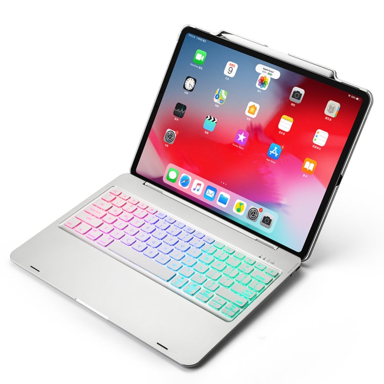 F129S ABS Colorful Backlit Bluetooth Keyboard Tablet Case for iPad Pro 12.9 inch ï¼ˆ2018ï¼‰, with Pen Slot