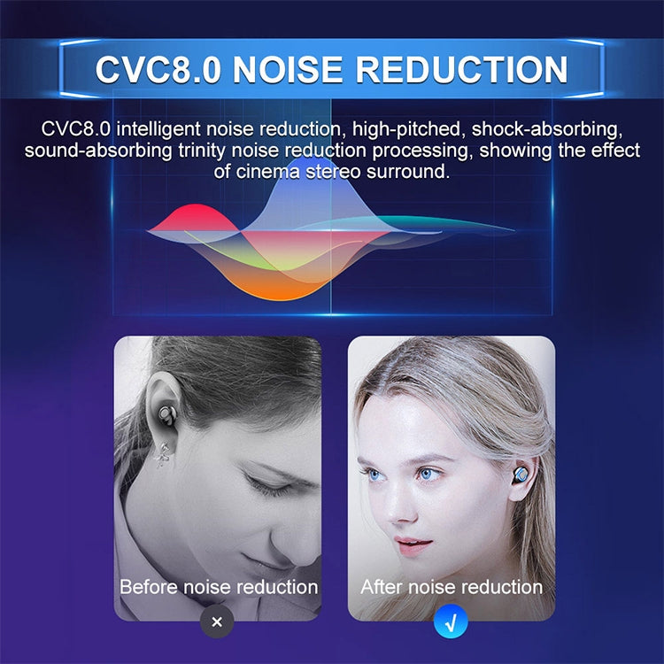 F9 TWS V5.0 Touch Control Binaural Wireless Bluetooth Headset with Breathing Light and Digital Display