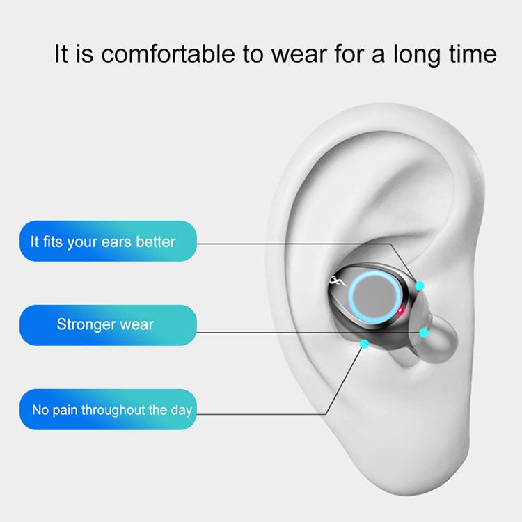 F9 TWS V5.0 Touch Control Binaural Wireless Bluetooth Headset with Breathing Light and Digital Display