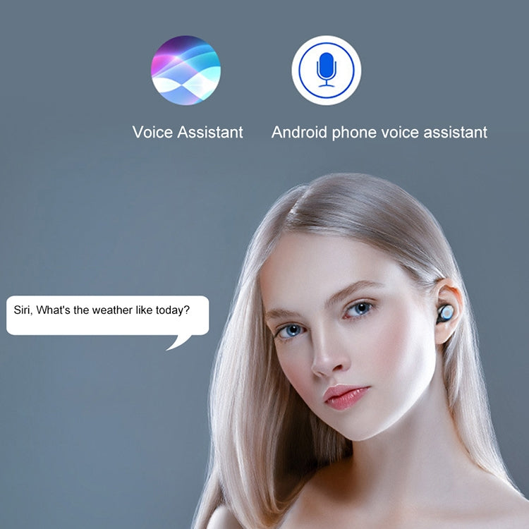 F9 TWS V5.0 Touch Control Binaural Wireless Bluetooth Headset with Breathing Light and Digital Display