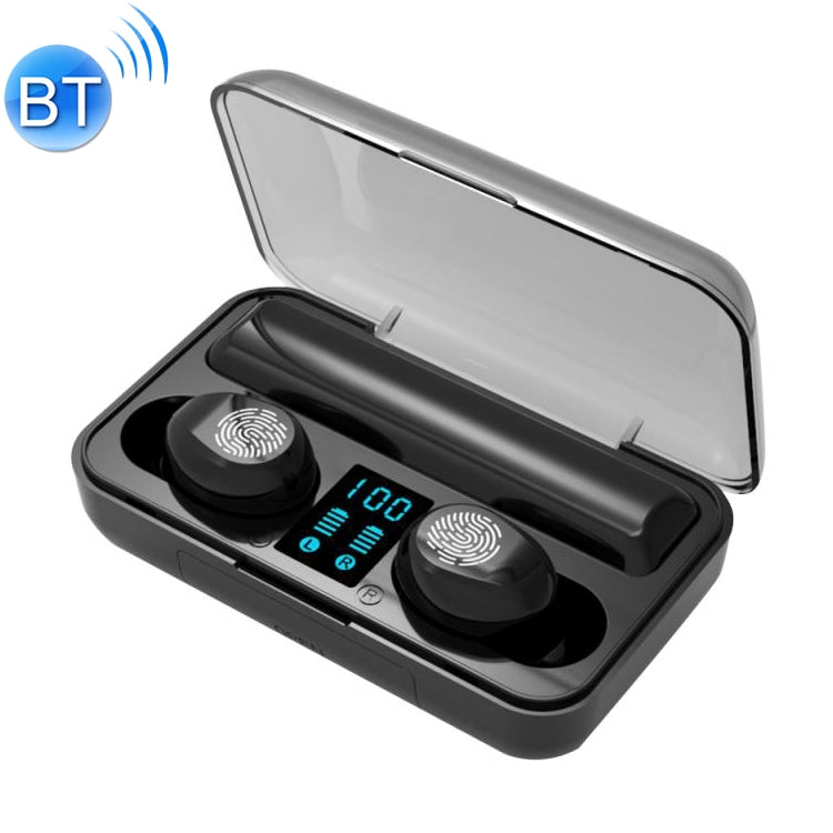 F9 TWS V5.0 Touch Control Binaural Wireless Bluetooth Headset with Digital Display Charging Case