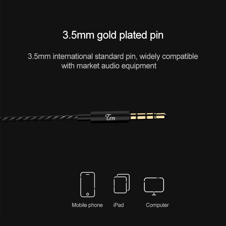 TRN H1 Single Dynamic Unit 3.5mm In Ear Earphone HIFI Running Sports Earphone Metal Stereo Bass Headset, without Mic