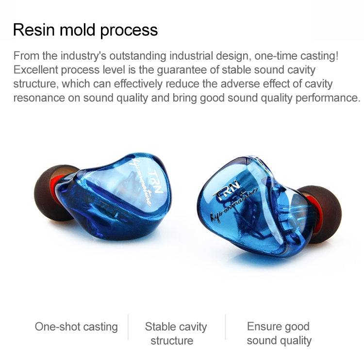 TRN IM1 Hybrid In Ear Earphone Monitor Running Sport HiFi Headset with Detachable 0.75mm 2Pin Connection, with Mic