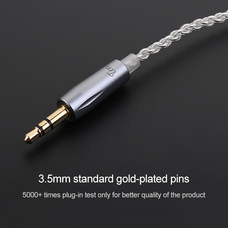 TRN Silver Plated Upgrade Cable Headphones Cable with 0.75mm 2 Pins Connection for TRN V10 V20 Earphone