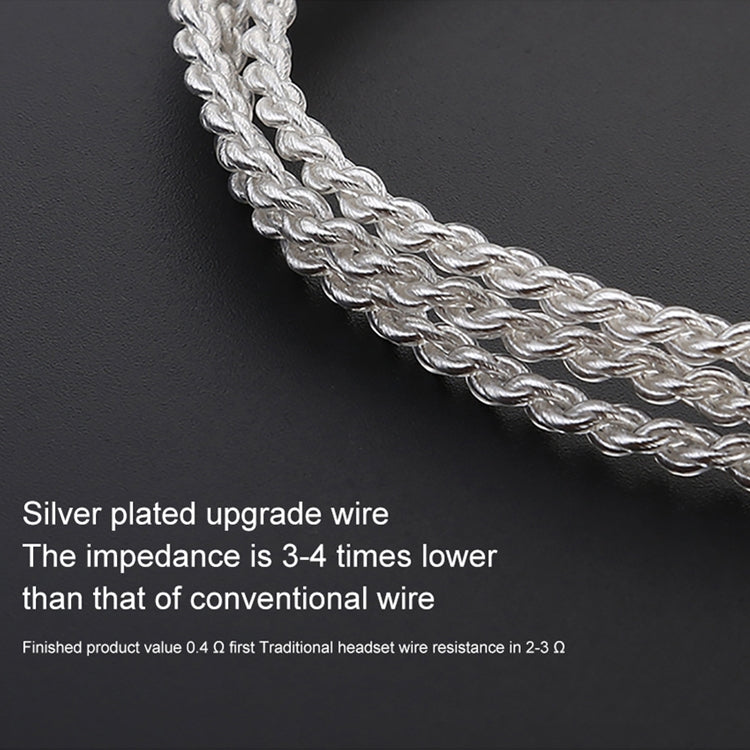 TRN Silver Plated Upgrade Cable Headphones Cable with 0.78mm 2 Pins Connection for TRN V10 V20 Earphone