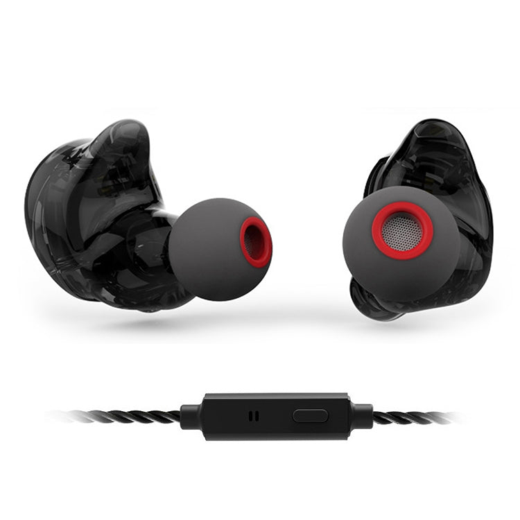 TRN V10 HiFi Monitoring Earphone 2Pin Detachable Cable Earphone, with Mic(Black)
