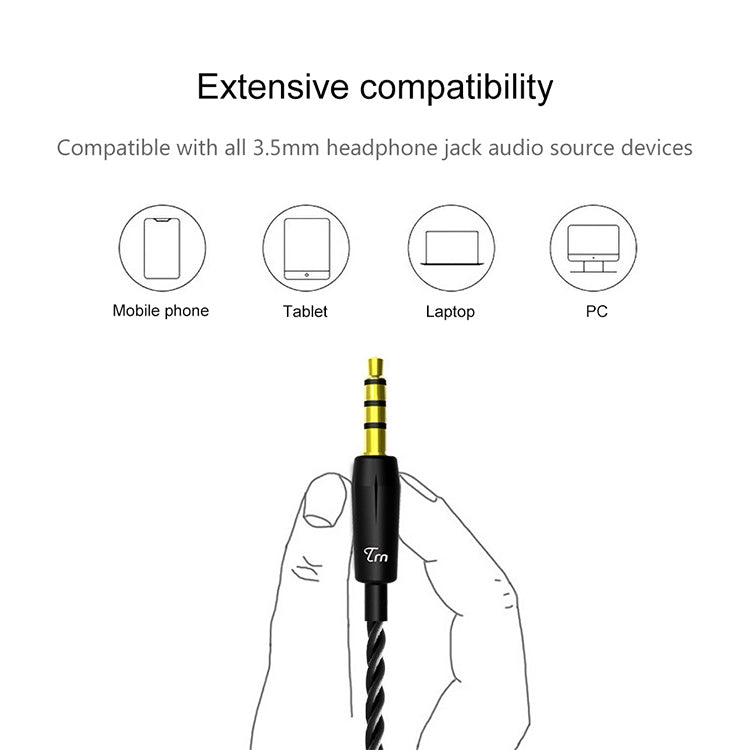 TRN V10 HiFi Monitoring Earphone 2Pin Detachable Cable Earphone, without Mic(Black)