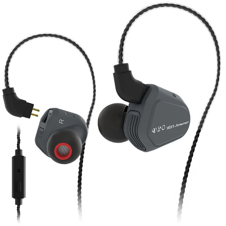 TRN V20 Hybrid In Ear Earphone Monitor Running Sport HiFi Headset with Detachable 2Pin Connection, with Mic