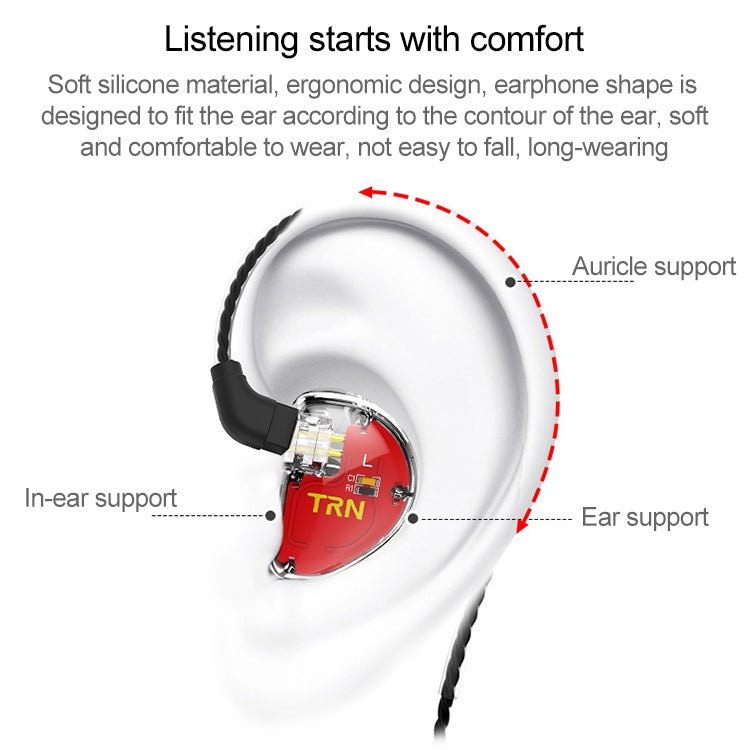 TRN V30 HiFi In Ear Wired Earphone 0.75mm 2Pin Detachable Cable Earphone, with Mic