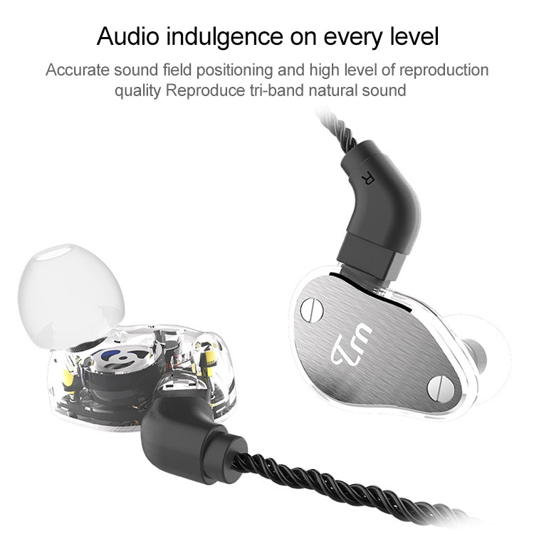 TRN V60 Hybrid In Ear Earphone Monitor Running Sport HiFi Headset with Detachable 2Pin Connection, with Mic(Red)
