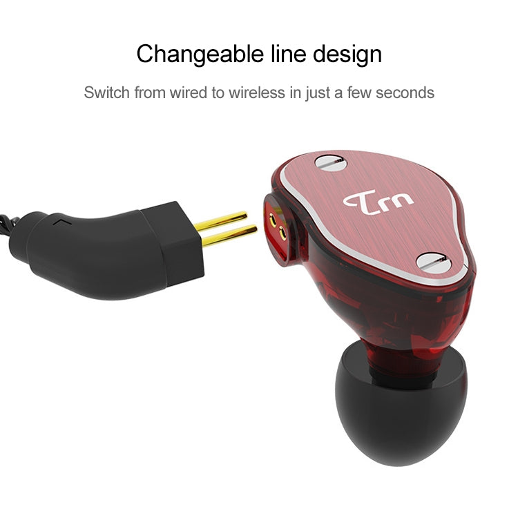 TRN V60 Hybrid In Ear Earphone Monitor Running Sport HiFi Headset with Detachable 2Pin Connection, with Mic(Red)
