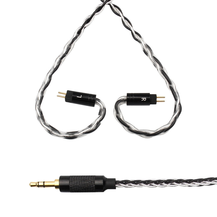 TRN TC-0.78 8-Core Silver Plated Braided Auxiliary Upgrade Cable Headphones Cable 3.5mm Balanced Cable with 0.78mm 2 Pins Connection