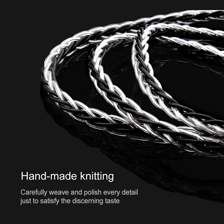 TRN TC-0.78 8-Core Silver Plated Braided Auxiliary Upgrade Cable Headphones Cable 3.5mm Balanced Cable with 0.78mm 2 Pins Connection
