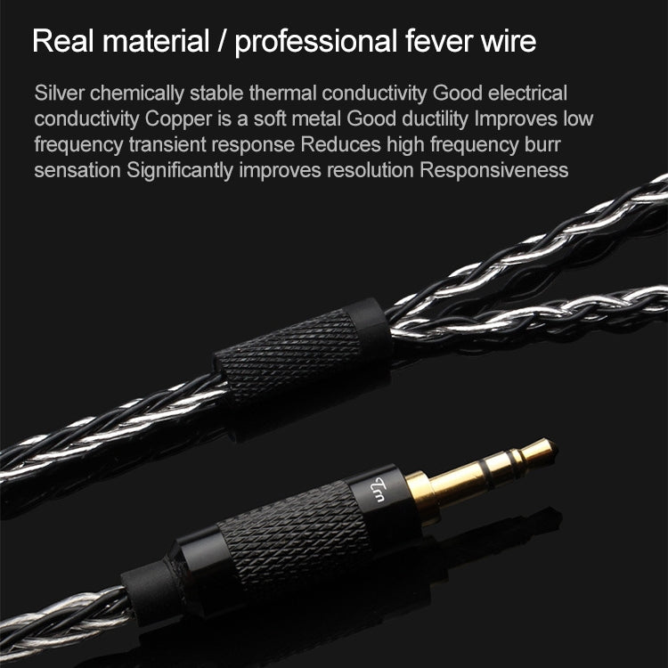 TRN TC-0.78 8-Core Silver Plated Braided Auxiliary Upgrade Cable Headphones Cable 3.5mm Balanced Cable with 0.78mm 2 Pins Connection
