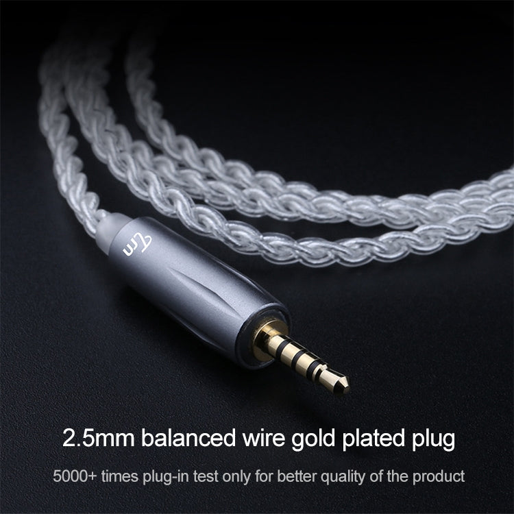 TRN Silver Plated Auxiliary Upgrade Cable Headphones Cable 2.5mm Balanced Cable with 0.75mm 2Pin Connection