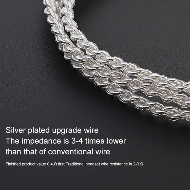TRN Silver Plated Auxiliary Upgrade Cable Headphones Cable 2.5mm Balanced Cable with MMCX Connection