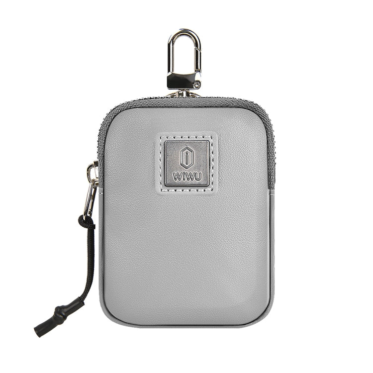 WIWU E-Pouch Portable Leather Earphone Bag(Grey)
