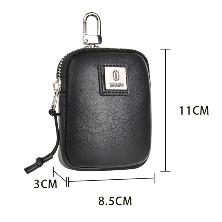 WIWU E-Pouch Portable Leather Earphone Bag(Grey)