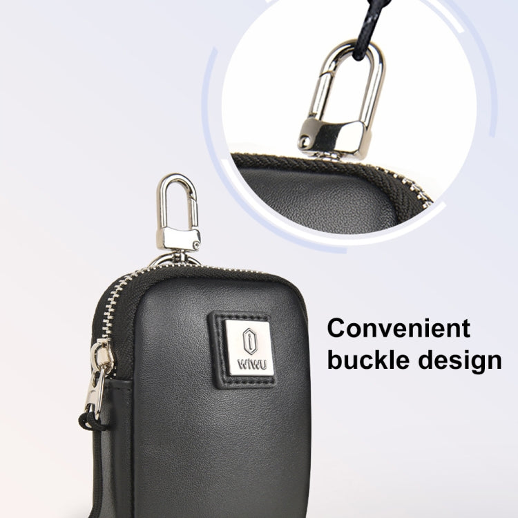 WIWU E-Pouch Portable Leather Earphone Bag(Grey)