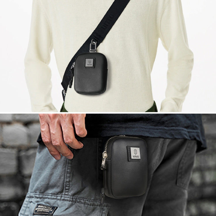 WIWU E-Pouch Portable Leather Earphone Bag(Grey)
