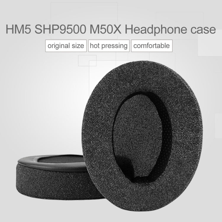 1 Pair Oval Leather Flat Headphone Protective Case for Brainwavz HM5 / Philip SHP9500