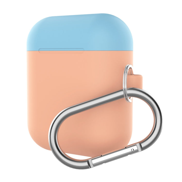 Earphones Thicken Split Anti-fall Silicone Case with Carabiner for Apple Airpods