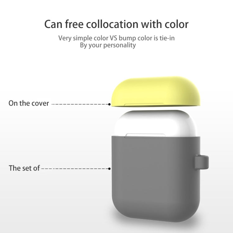 Earphones Thicken Split Anti-fall Silicone Case with Carabiner for Apple Airpods