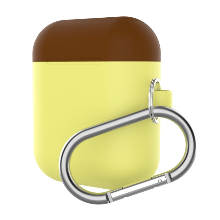 Earphones Thicken Split Anti-fall Silicone Case with Carabiner for Apple Airpods