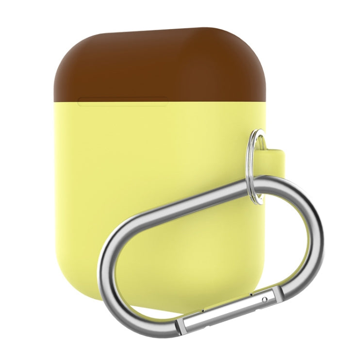 Earphones Thicken Split Anti-fall Silicone Case with Carabiner for Apple Airpods