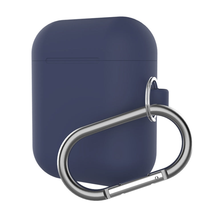 Earphones Thicken Split Anti-fall Silicone Case with Carabiner for Apple Airpods