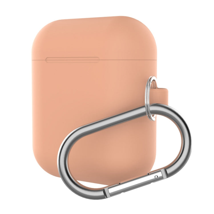Earphones Thicken Split Anti-fall Silicone Case with Carabiner for Apple Airpods