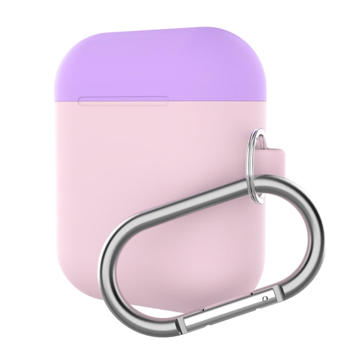 Earphones Thicken Split Anti-fall Silicone Case with Carabiner for Apple Airpods