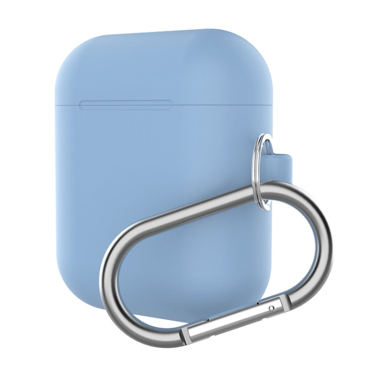 Earphones Thicken Split Anti-fall Silicone Case with Carabiner for Apple Airpods