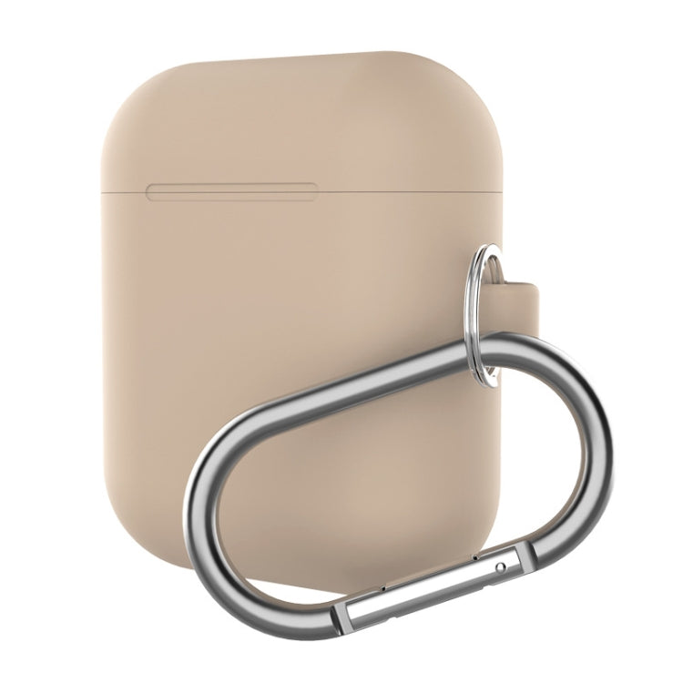 Earphones Thicken Split Anti-fall Silicone Case with Carabiner for Apple Airpods