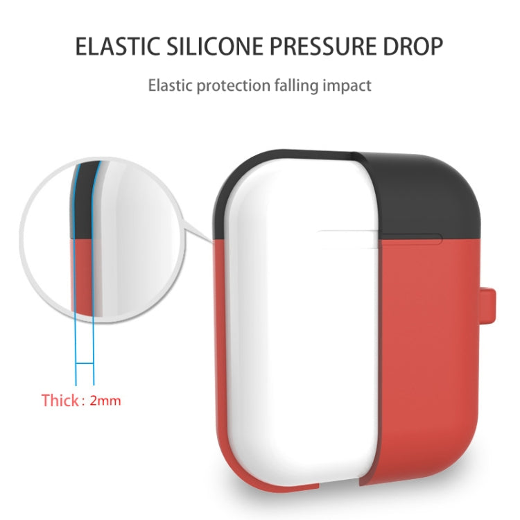 Earphones Thicken Split Anti-fall Silicone Case with Carabiner for Apple Airpods