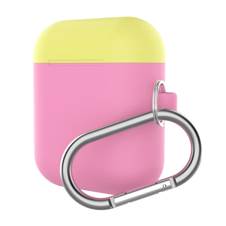 Earphones Thicken Split Anti-fall Silicone Case with Carabiner for Apple Airpods