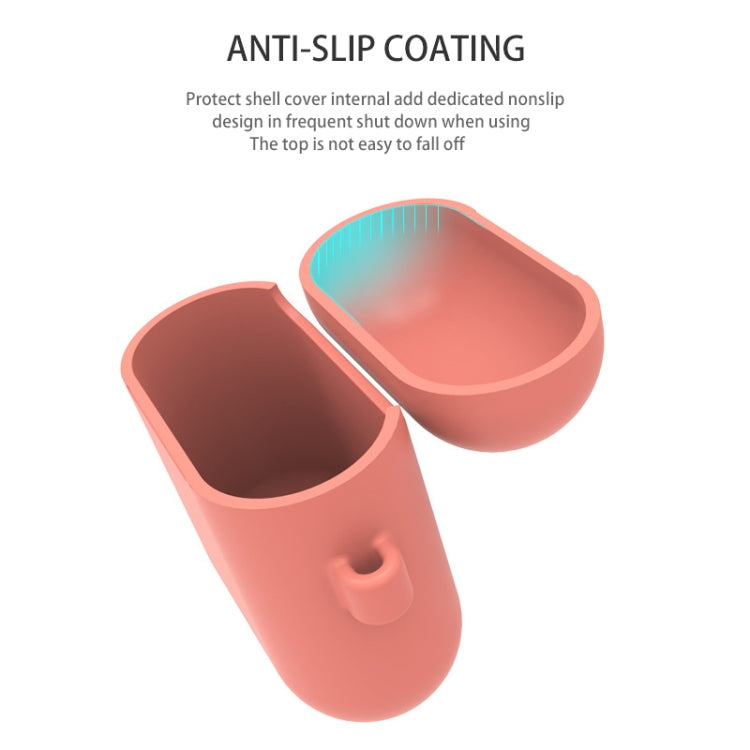 Earphones Thicken Split Anti-fall Silicone Case with Carabiner for Apple Airpods