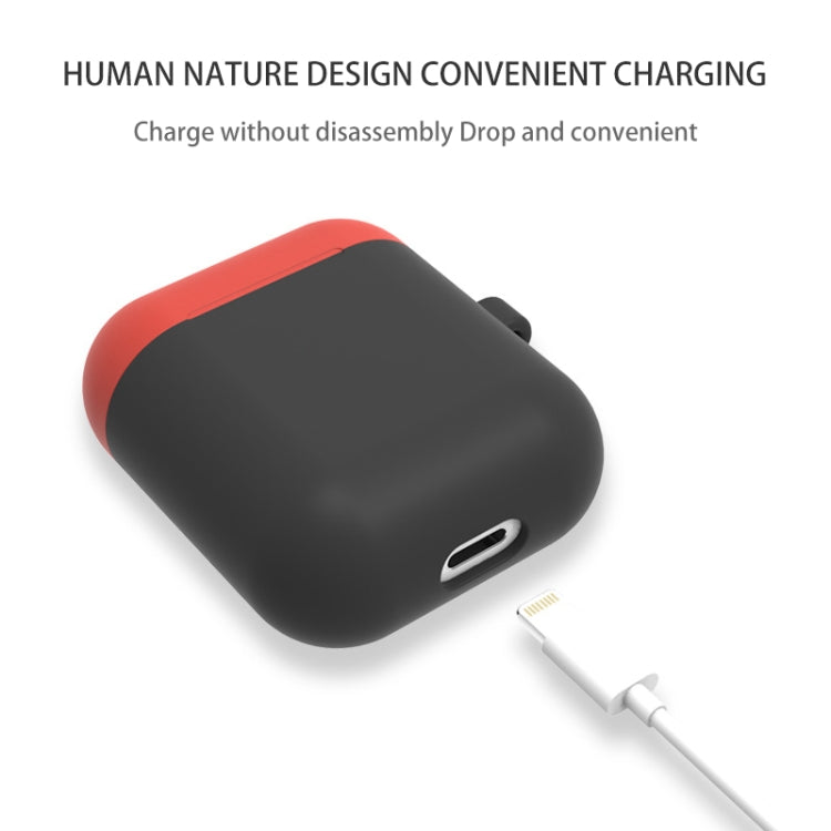 Earphones Thicken Split Anti-fall Silicone Case with Carabiner for Apple Airpods