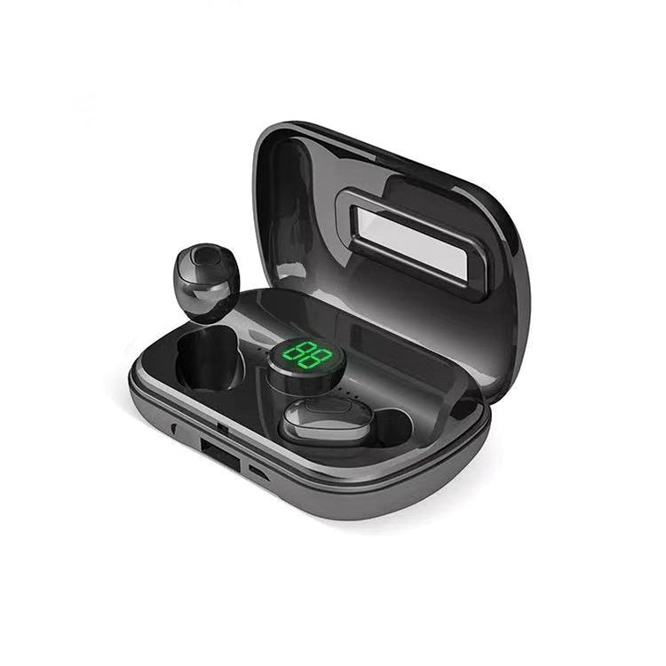 X10 TWS Digital Display Bluetooth 5.0 Wireless Headset with Charging Box(Black)