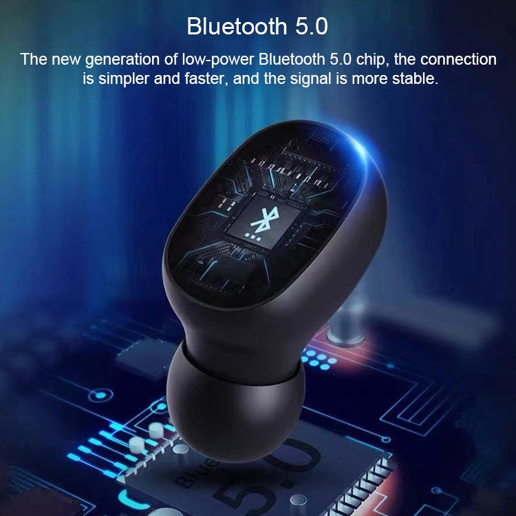X10 TWS Digital Display Bluetooth 5.0 Wireless Headset with Charging Box(Black)