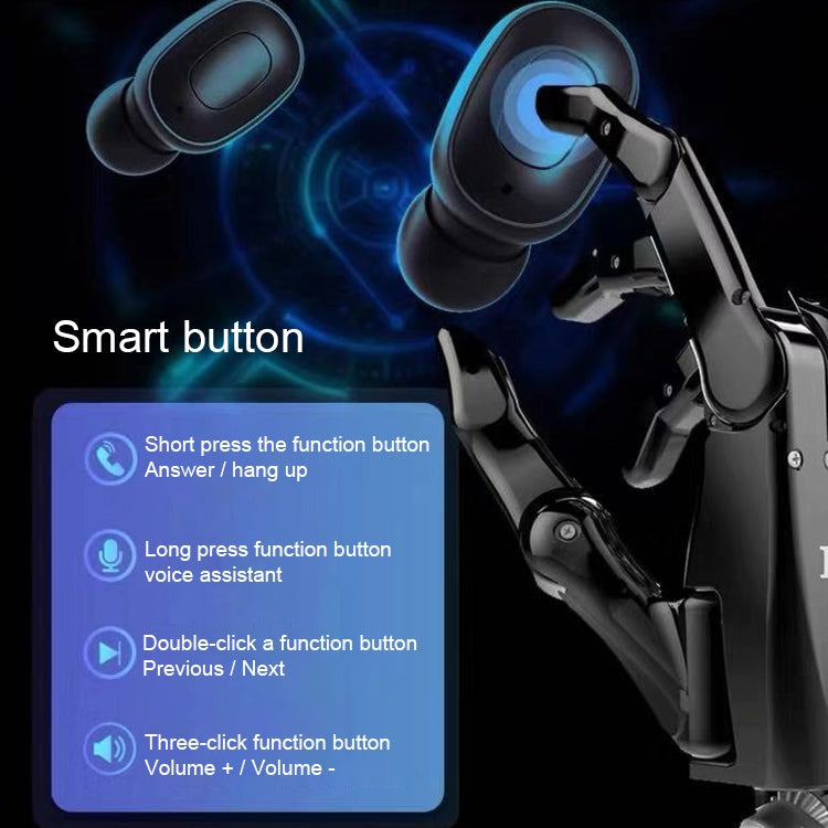 X10 TWS Digital Display Bluetooth 5.0 Wireless Headset with Charging Box(Black)