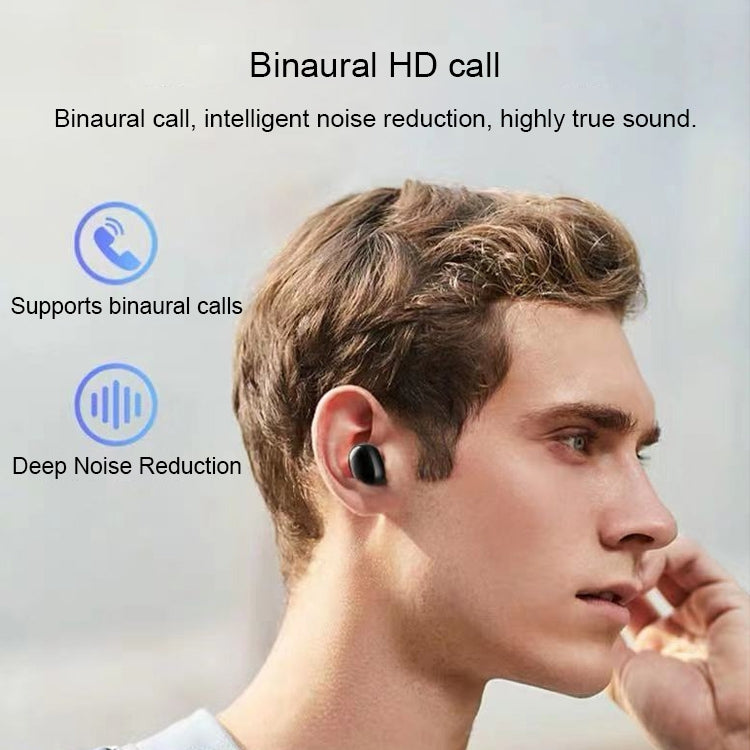 X10 TWS Digital Display Bluetooth 5.0 Wireless Headset with Charging Box(Black)