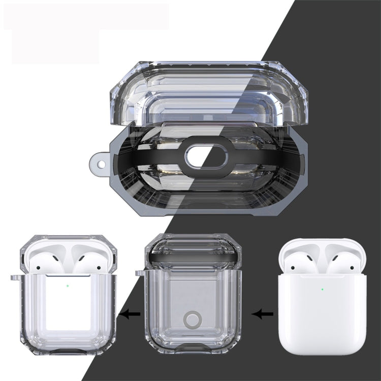 Wireless Earphones Charging Box Transparent TPU Protective Case for Apple AirPods 1 / 2