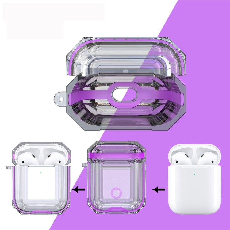 Wireless Earphones Charging Box Transparent TPU Protective Case for Apple AirPods 1 / 2