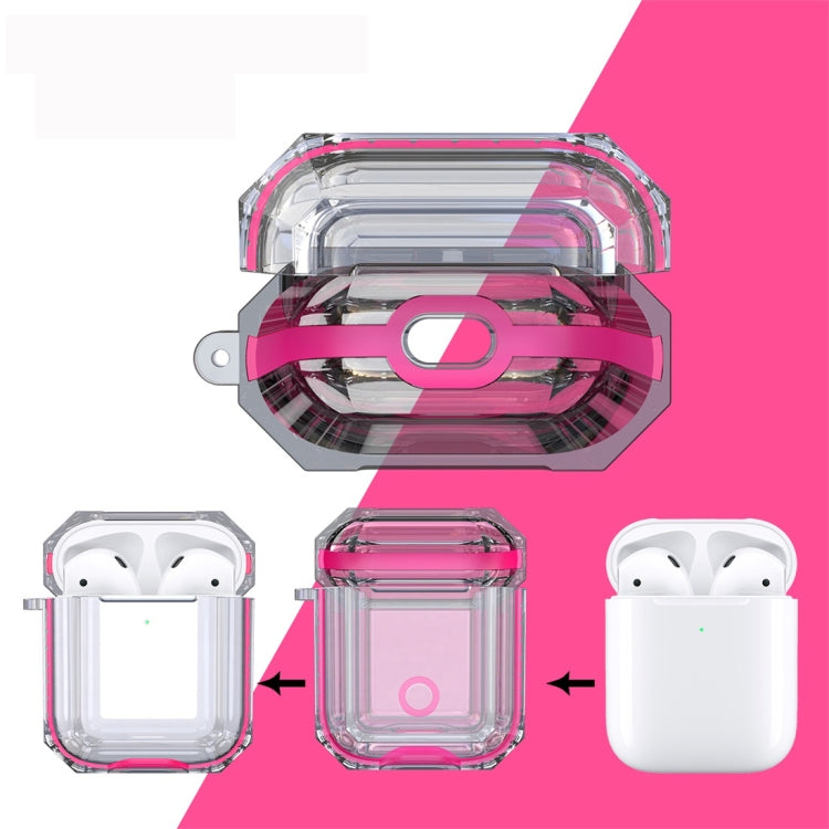 Wireless Earphones Charging Box Transparent TPU Protective Case for Apple AirPods 1 / 2