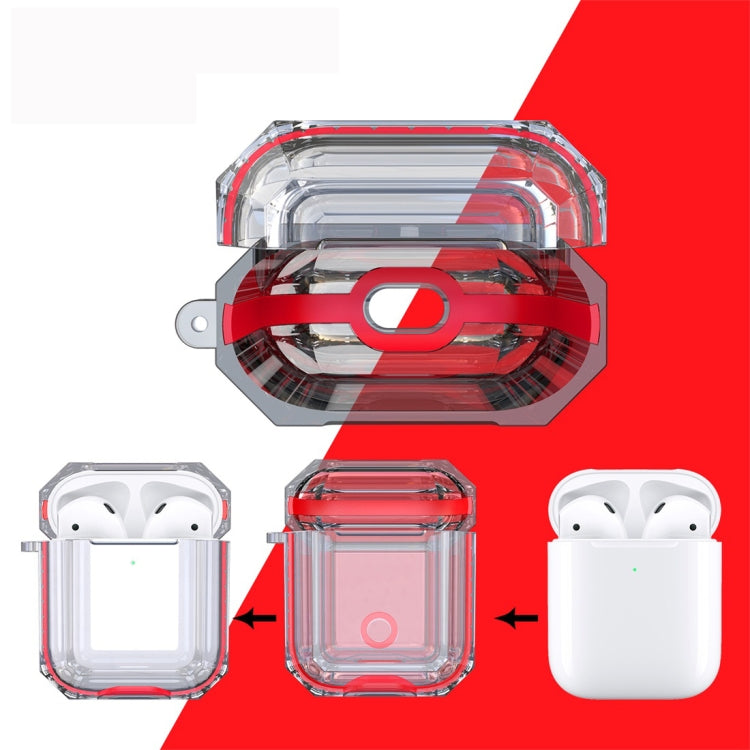 Wireless Earphones Charging Box Transparent TPU Protective Case for Apple AirPods 1 / 2