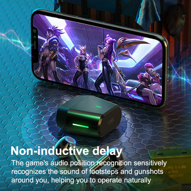 L35 TWS Smart Noise Reduction Semi-in-ear Bluetooth Gaming Earphone with Charging Case, Support Touch & HD Call