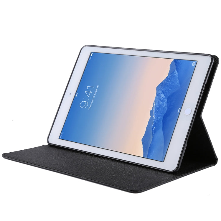 GOOSPERY FANCY DIARY for iPad Air 2 Cross Texture Leather Case with Card Slot & Holder & Wallet
